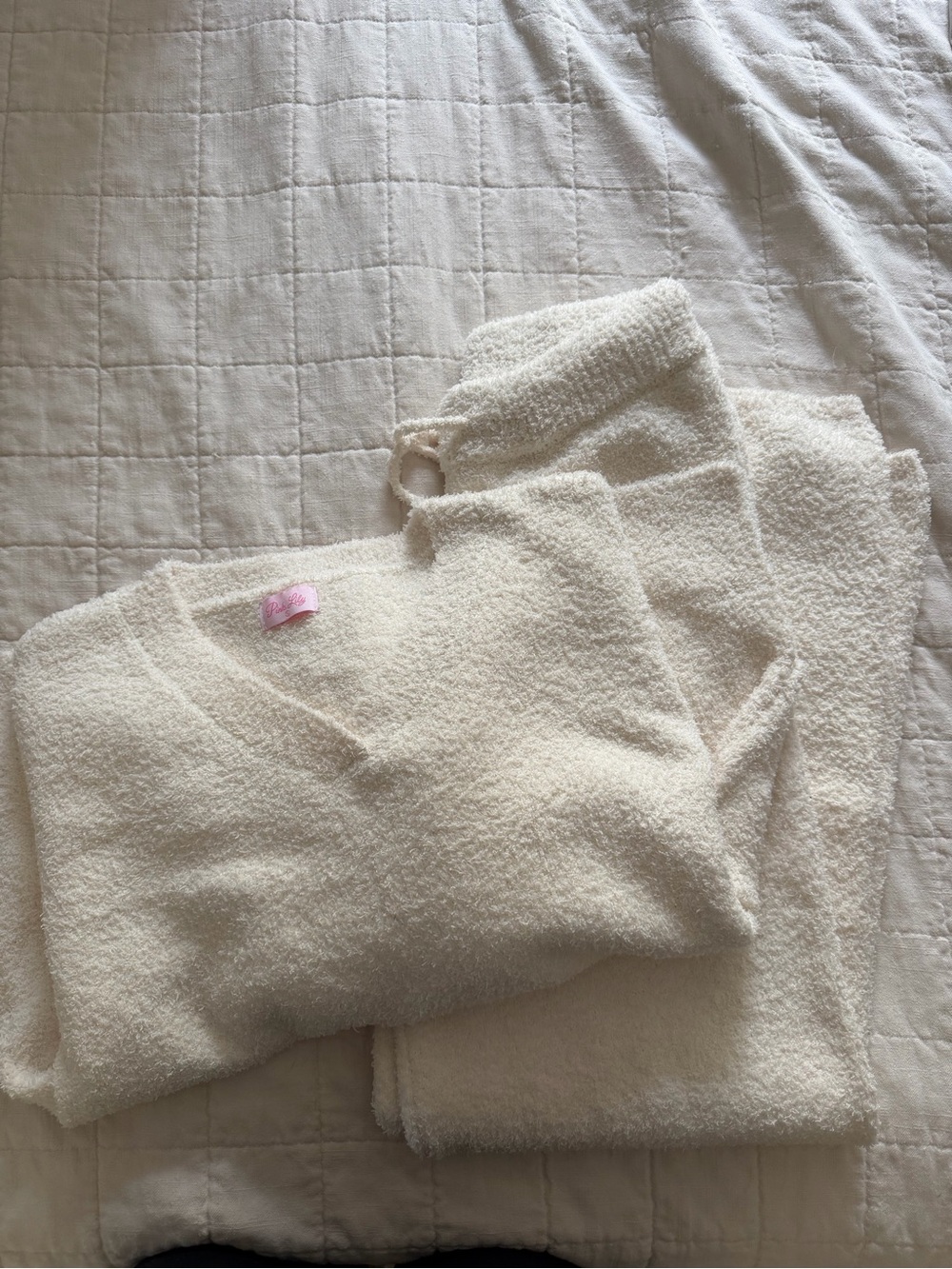 Pink Lily - Dawn Ivory Fuzzy Lounge Set